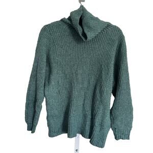 American Eagle Torquoise Chunky Knit High Turtle Neck Fit Sweater Size XS